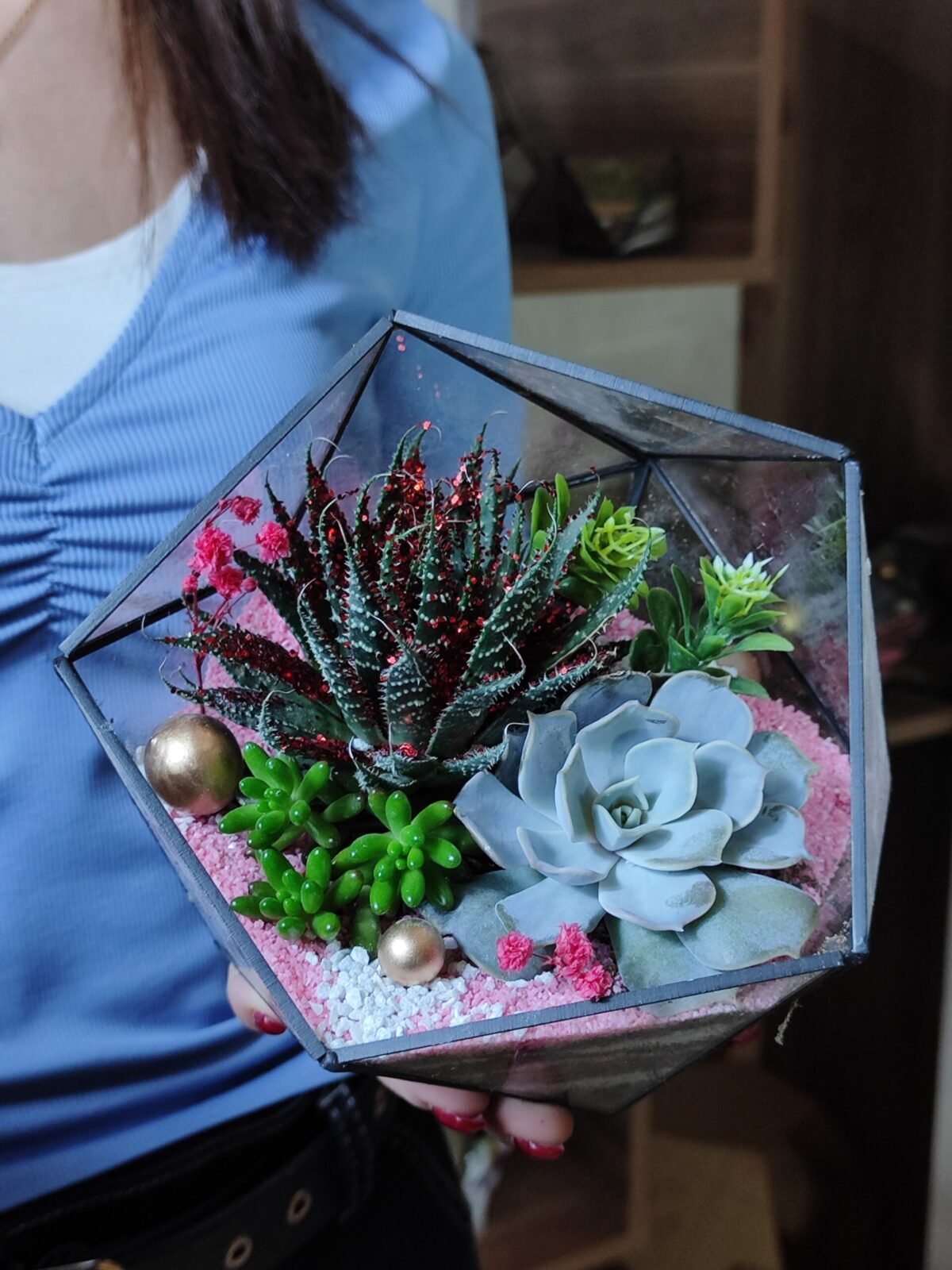 Şirkət işçilərinə verilən Terrarium Korporativ Hədiyyə – Ofis masasında istifadə üçün ideal