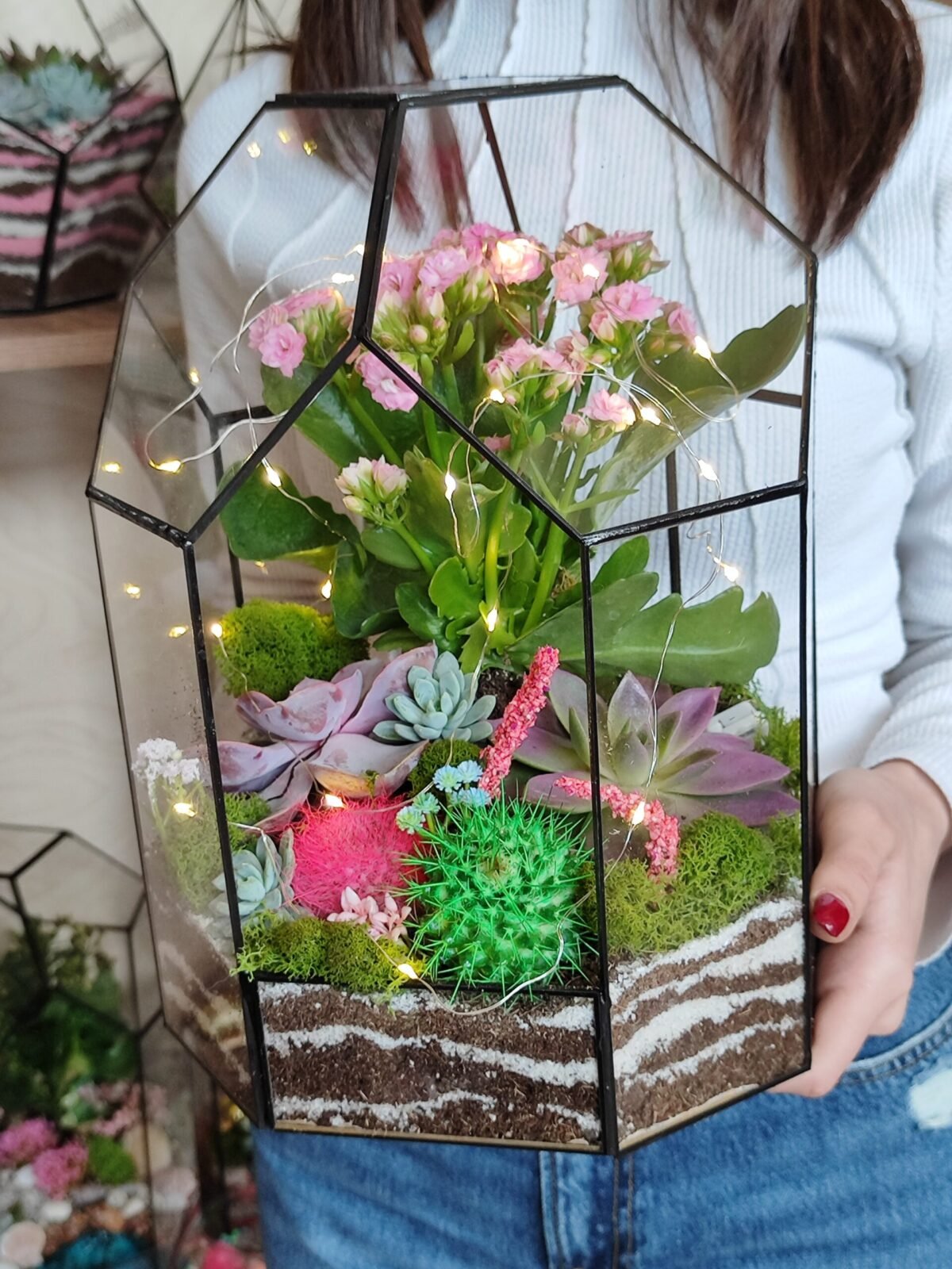 Korporativ münasibətlər üçün hazırlanmış Terrarium Korporativ Hədiyyə – Ofis dekorunda təbii parıltı