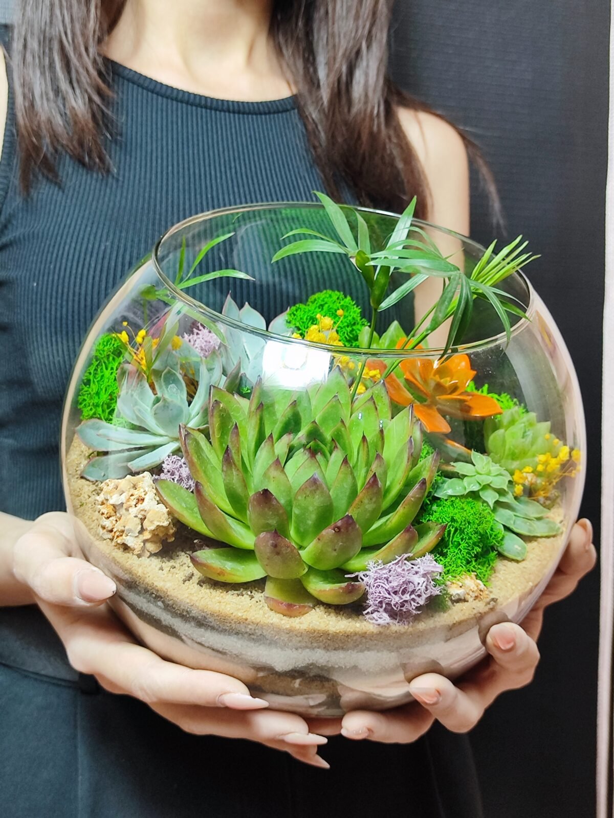 Ofis masasında istifadəyə uyğun Terrarium Korporativ Hədiyyə – Zərif və təbii