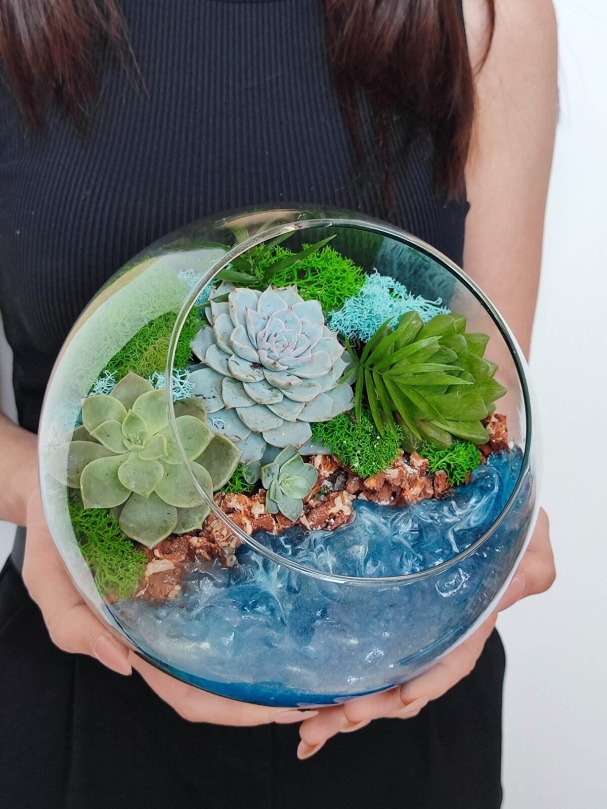 Müştərilər üçün fərdi hazırlanan Terrarium Korporativ Hədiyyə – İş yerində təbii atmosfer
