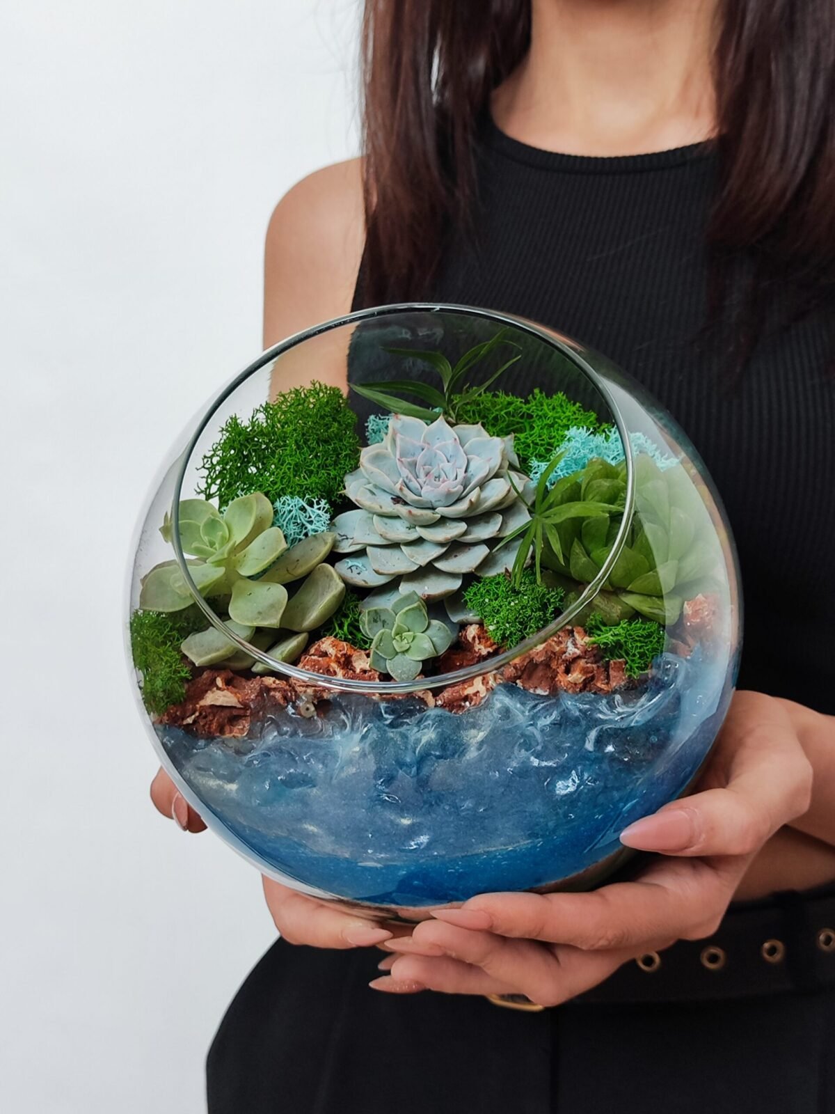 Şirkət işçilərinə verilən təbii və dekorativ Terrarium Korporativ Hədiyyə – Ofis masasında istifadəyə mükəmməl